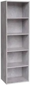 Libreria Componibile Multifunzionale in MDF e Frassino, Vari Formati e Colori, 40 x 29 x 172H / Cemento