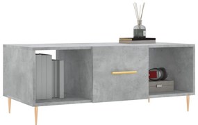 Tavolino salotto grigio cemento 102x50x40 cm legno multistrato