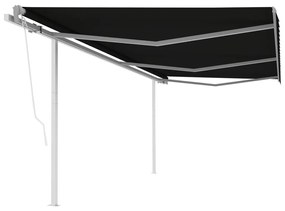 Tenda Da Sole Retrattile Automatica Con Pali 6x3,5 M Antracite /