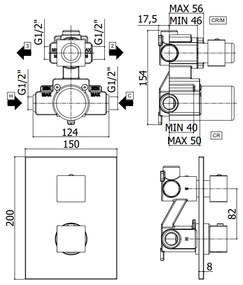 Paffoni Level Leq518 Miscelatore Termostatico Doccia Ad Incasso 2 Utenze Cromo