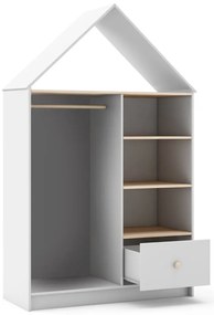 Armadio a giorno bianco per bambini 110x180 cm Estefania - Marckeric