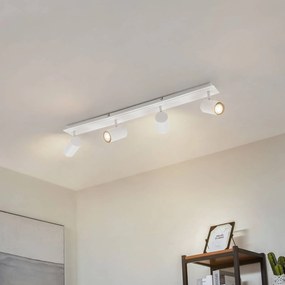 Faretto da soffitto Lindby Joffrey, 80 cm, bianco, a 4 luci, GU10
