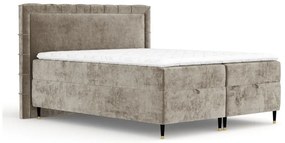 Letto boxspring beige con spazio contenitivo 180x200 cm Voyage - Maison de Rêve