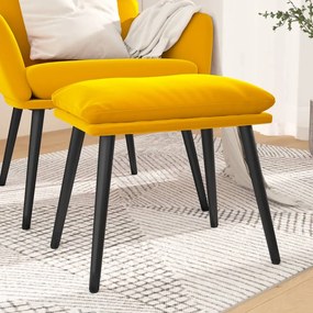 Poggiapiedi Giallo Senape 45x29,5x35 Cm İn Velluto /