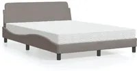 Letto con Materasso Tortora 140x190 cm in Tessuto 3208388