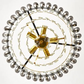 Brilagi - Lampadario a catena ECLIPSE 7xE14/10W/230V Ø 48 cm nero/oro