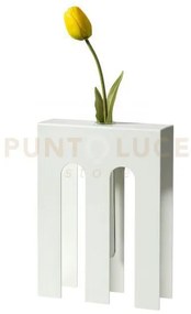 Vaso portafiore decorativo de chirico bianco marmo in ferro, vetro ...