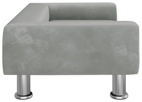 Divano per bambini grigio chiaro 70x45x26,5 cm in velluto