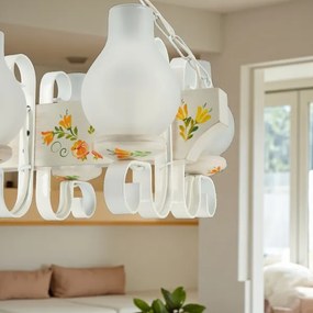 Brilagi - Lampadario con catena QUEEN 4xE14/40W/230V faggio/crema