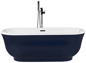 Vasca da bagno freestanding acrilico blu marino 170 x 77 cm TESORO Beliani