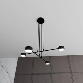 Lampadario a Sospensione in Acciaio GX53 MODUS 4 Nero 4xGX53 Colore del corpo Nero