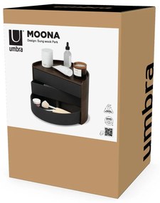 Organizzatore bagno nero rotante Moona - Umbra