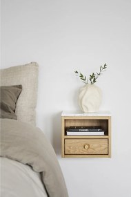 Comodino con piano in marmo di colore naturale Whitmore - Rowico