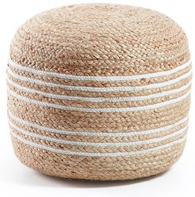 Kave Home - Pouf Saht Ã˜ 45 cm naturale e bianco