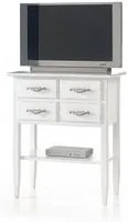 Porta tv shabby bianco in legno massello 69x39x80