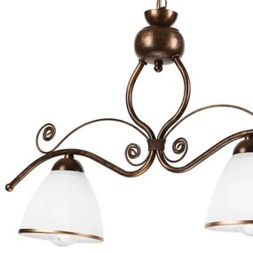 Lampadario a sospensione con catena RETRO 2xE27/60W/230V rame/patina