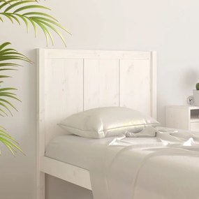 Testiera per letto bianca 105,5x4x100 cm legno massello di pino