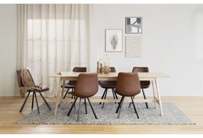 Sedia da pranzo marrone con gambe nere Alpha - Rowico