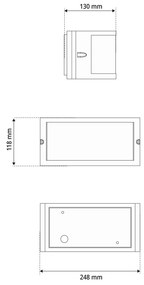 Applique Moon Design - E27 Bianca Curva per Esterni IP65