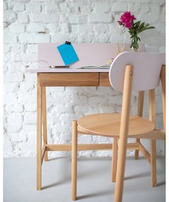 Scrivania grigia con base in frassino, lunghezza 85 cm Luka - Ragaba