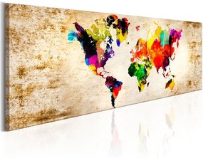 Quadro  World in Watercolours  Colore Marrone, Dimensioni e Misure 135x45