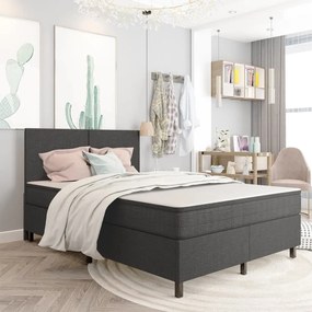 Letto A Molle Grigio İn Tessuto 180x200 Cm /