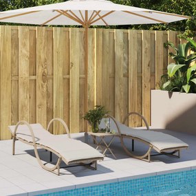 Lettini Prendisole 2 Pz Con Cuscini Beige İn Polyrattan /