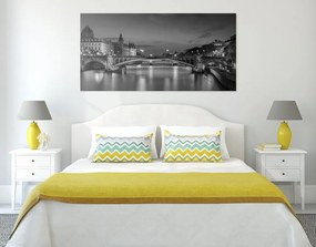 Quadro su tela – Panorama abbagliante di Parigi in bianco e nero