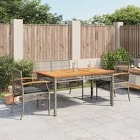 Set da Pranzo da Giardino 4 pz con Cuscini in Polyrattan Grigio 3213576