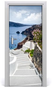 Poster adesivo per porta Santorini Grecia 75x205 cm