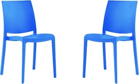 Sedia da giardino o cucina in polipropilene impilabile - Set 2 FEBE Azzurro