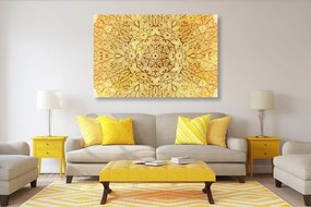 Quadro su tela – Mandala etnica dorata