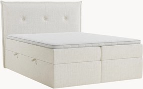 Letto boxspring in ciniglia fatto a mano con contenitore Aussie, H3