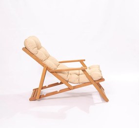 Set da giardino in legno di faggio in colore crema-naturale per 2 persone - Floriane Garden