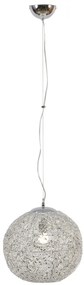 Lampadario Neoclassico Astra trasparente paralume cromo E27 Ø35cm LUCE AMBIENTE DESIGN
