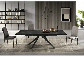 Tavolo allungabile 240 cm piano grčs porcellanato NESTORE Nero