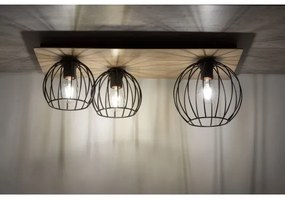 Lampadario a plafone CYBER 3xE27/60W/230V legno/nero