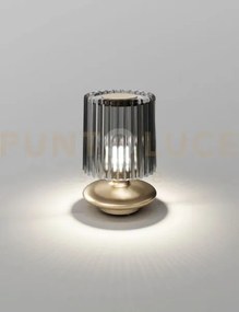 Tread lampada da tavolo fume' trasparente oro satinato 1 luce attac...