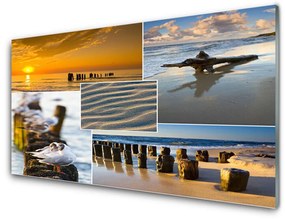 Pannello paraschizzi cucina Paesaggio della spiaggia dell'oceano 100x50 cm