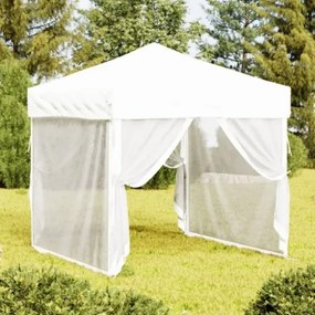 Tenda per Feste Pieghevole con Pareti Laterali Bianco 2x2 m