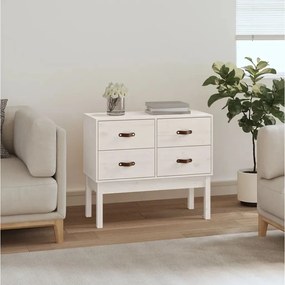 Mobile Consolle Bianco 90x40x78 Cm İn Legno Massello Di Pino /