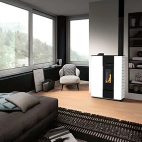 Stufa A Pellet Canalizzata Slim 12C Stereope Bianco C-Line