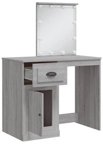 Toeletta con luci led grigio sonoma 90x42x132,5 cm
