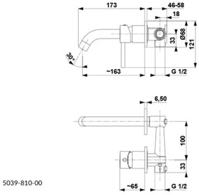 KFA Armatura 5039-810-81 - Rubinetto per lavabo da incasso MOZA opaco nero