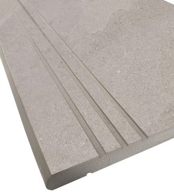 Bordo per piscina in gres porcellanato ECODADO+ Gradone Gres scanalat. grigio 30x60x2 L 60 x H 60 cm, Sp 20 mm