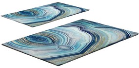Set di tappetini per il bagno blu 2 pz 60x100 cm – Foutastic