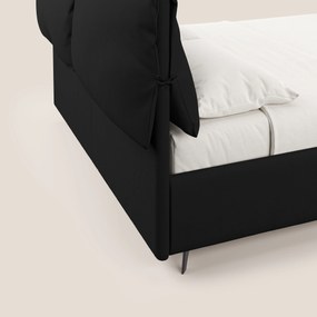 Susan letto imbottito contenitore completamente sfoderabile in microfibra smacchiabile T11 nero