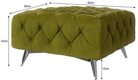 Poggiapiedi verde con rivestimento in velluto Chelsea – Ropez