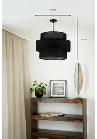 Brilagi - Lampadario a sospensione con filo SPACE YUTE 1xE27/15W/230V diametro 50 cm nero