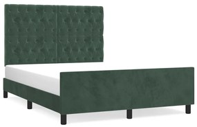 Giroletto senza materasso verde scuro 140x200 cm in velluto